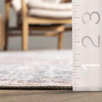 nuLOOM 8' x 10' SpinClean Machine Washable Stain-Resistant Area Rug with Non Slip Backing, Low Profi...