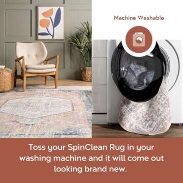 nuLOOM 8' x 10' Washable Stain-Resistant Area Rug