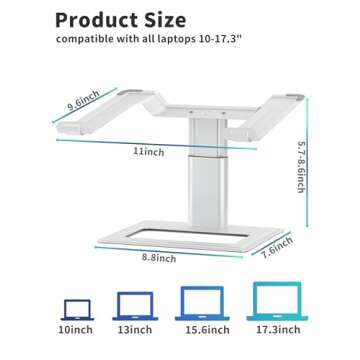SOUNDANCE Adjustable Laptop Stand for Desk, Computer Stand, Ergonomic Laptop Riser Holder Compatible...