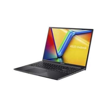 ASUS VivoBook 16 Laptop, 16” WUXGA (1920 x 1200) 16:10 Display, AMD Ryzen 5 7530U CPU, AMD Radeon™ Graphics, 8GB RAM, 512GB SSD, Fingerprint Sensor, Windows 11 Home, Indie Black, M1605YA - ES52
