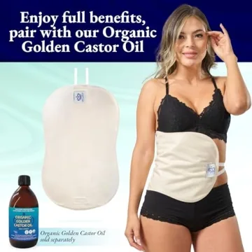 QUEEN OF THE THRONES Castor Oil Pack for Liver (compress) - Heatless, Less-Mess, Reusable - Organic Cotton Flannel, Comfort Fit, Soft Straps & Naturopathic Doctor Designed (Castor Oil sold separately)