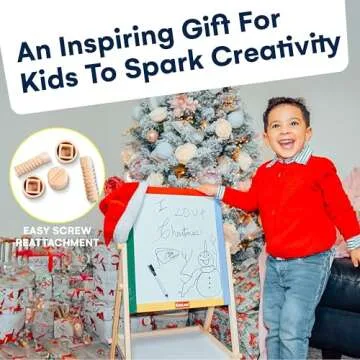 Kidzlane Wooden Art Easel for Kids 2-4 - Double Sided Board