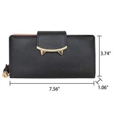 HeySun Wallet Women Cute Bifold Clutch Wallets with Zipper Coin Purse Card Holder Money Clip Gifts f...