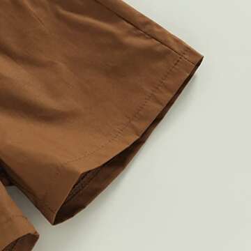 2Pcs Toddler Baby Boy Easter Outfits Easter Egg/Bunny Short Sleeve Button Down Shirt Solid Shorts Set Summer Clothes (Creamy Yellow, 18-24 Months)