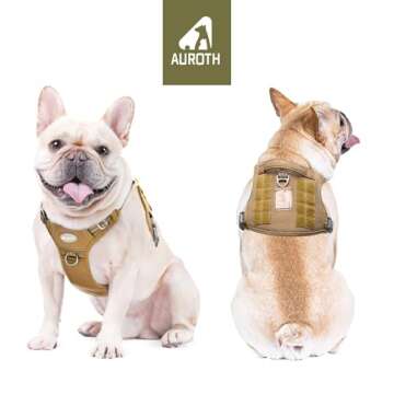 AUROTH Tactical Dog Harness for Small Medium Dogs No Pull Adjustable Pet Harness Reflective K9 Worki...