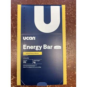 UCAN Plant Based Energy Bars, Salted Peanut Butter, No Added Sugar, Soy-Free, Non-GMO, Vegan, Gluten-Free, Keto-Friendly (12 Pack, 1.4 Ounces)