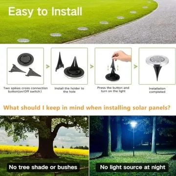 Joomer Solar Ground Lights 12 Pack for Outdoor Ambiance