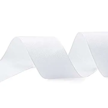 LIUYAXI 2" X 50 Yards Solid White Grosgrain Ribbon, Perfect for Crafts, Wedding Decor, DIY Hair Accessories, Sewing, Gift Package Wrapping and More
