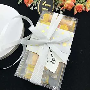 LIUYAXI 2" X 50 Yards Solid White Grosgrain Ribbon, Perfect for Crafts, Wedding Decor, DIY Hair Accessories, Sewing, Gift Package Wrapping and More