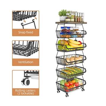Stylish Kitchen Storage Cart with Wheels for Versatile Use