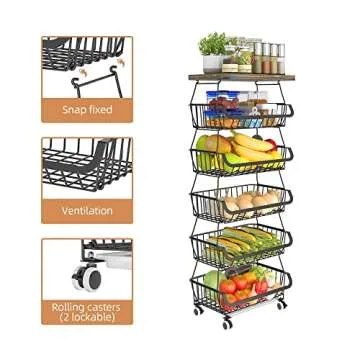 Stylish Kitchen Storage Cart with Wheels for Versatile Use