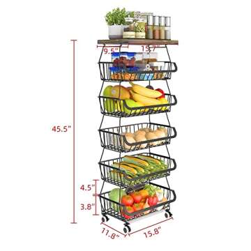 Stylish Kitchen Storage Cart with Wheels for Versatile Use