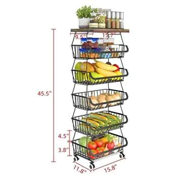 Stylish Kitchen Storage Cart with Wheels for Versatile Use