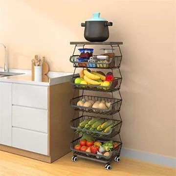 Stylish Kitchen Storage Cart with Wheels for Versatile Use