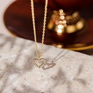 PAVOI Gold Plated Heart Necklace for Women
