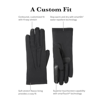 Isotoner Women’s Black Stretch Winter Gloves