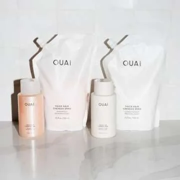 OUAI Thick Shampoo Refill - Moisturizing Shampoo with Keratin, Marshmallow Root, Shea Butter & Avocado Oil for Thick Hair - Strengthens & Hydrates - Paraben, Phthalate, Sulfate Free Shampoo (32 Fl Oz)