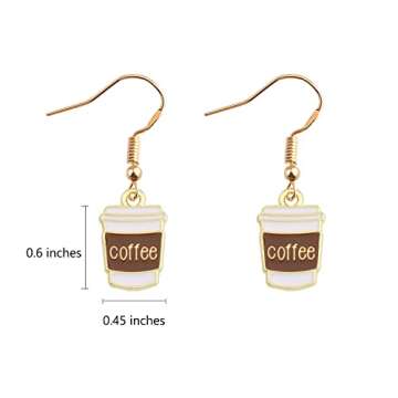 BNQL Coffee Earrings Dangle Coffee Gifts for Coffee Lovers Coffee Cup Earrings Jewelry