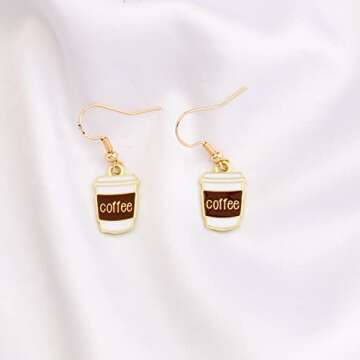 BNQL Coffee Earrings Dangle Coffee Gifts for Coffee Lovers Coffee Cup Earrings Jewelry