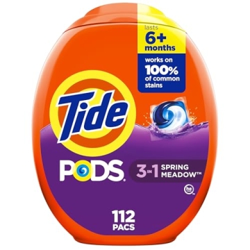 Tide PODS Laundry Detergent Pacs, Spring Meadow Scent, 112 Count, Concentrated Laundry Soap Detergen...