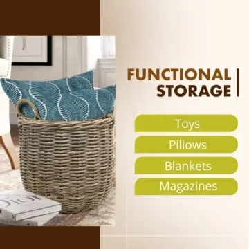 KOUBOO Handwoven Rattan Storage Basket - Stylish & Functional