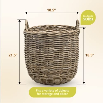 KOUBOO Handwoven Rattan Storage Basket - Stylish & Functional