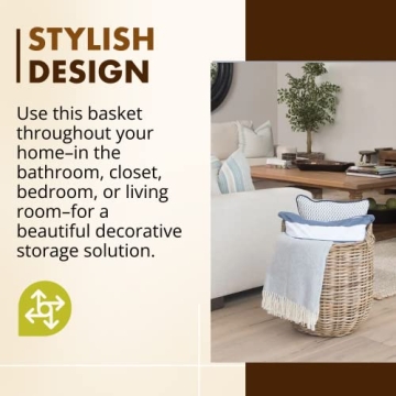 KOUBOO Handwoven Rattan Storage Basket - Stylish & Functional