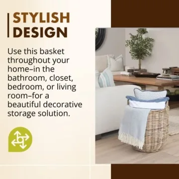 KOUBOO Handwoven Rattan Storage Basket - Stylish & Functional