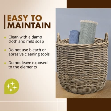 KOUBOO Handwoven Rattan Storage Basket - Stylish & Functional