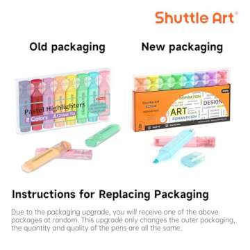 Shuttle Art Pastel Highlighters, 8 Assorted Macaron Colors Highlighter Pens, Chisel Tip Dry-Quickly Non-Toxic Highlighter Markers for Adults Kids Highlighting in the Home School Office