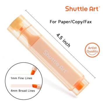 Shuttle Art Pastel Highlighters, 8 Assorted Macaron Colors Highlighter Pens, Chisel Tip Dry-Quickly Non-Toxic Highlighter Markers for Adults Kids Highlighting in the Home School Office