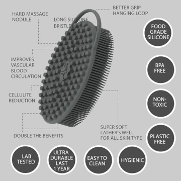 Avilana Silicone Body Scrubber - Gentle Loofah Alternative