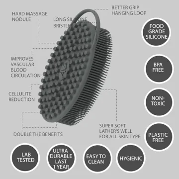 Avilana Silicone Body Scrubber - Gentle Loofah Alternative