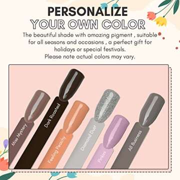 Makartt Dip Powder Kit, Dip Powder Starter Kit 0.35Oz 6 Colors Nude Collection Dippies French Nail Dip Powder Kit Autumn Art Manicure DIY Salon Gifts for Women No Need Nail Lamp Cured