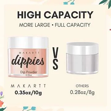 Makartt Dip Powder Kit, Dip Powder Starter Kit 0.35Oz 6 Colors Nude Collection Dippies French Nail Dip Powder Kit Autumn Art Manicure DIY Salon Gifts for Women No Need Nail Lamp Cured