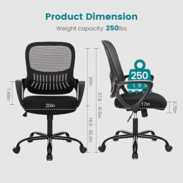 Ergonomic Mid Back Office Chair for All Ages and Needs