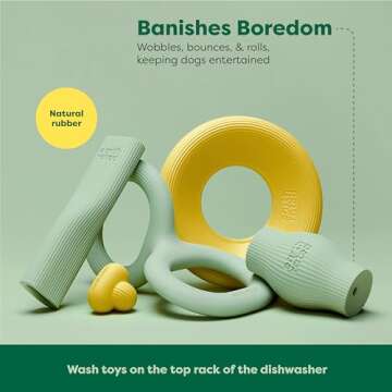 Earth Rated Treat Dispensing Dog Toys, Enrichment Toy for Adult and Puppy Dogs, Slow Feeder, Dishwasher and Freezer-Safe, Natural Rubber, Small, Green