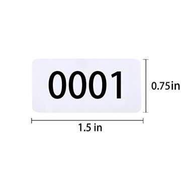 Inventory Labels - Consecutive Number Labels Inventory Stickers - Product Claiming Labels 1-1000 Clo...