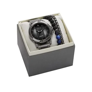 Rylan Black Metal Watch Gift Set with Bracelet - ZR97000