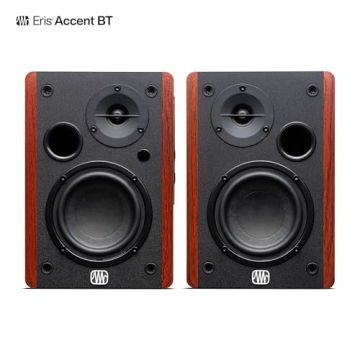 PreSonus Eris Accent BT 60W Powered Bookshelf Bluetooth Speakers – Studio Monitors for Turntable, ...