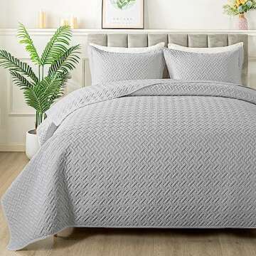 HYLEORY Quilt Set Full/Queen Size - Soft Lightweight Quilts Summer Quilted Bedspreads - Reversible C...