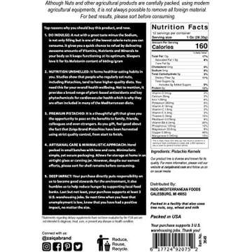 Zaiqa Raw Pistachios 12 oz, Unsalted Pistachio Kernels with No Shell, Pasteurized, California Grown | Ingredient of choice for Garnishing & Baking | Toast it for Guilt-Free On The Go Super Snack