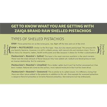 Zaiqa Raw Pistachios 12 oz, Unsalted Pistachio Kernels with No Shell, Pasteurized, California Grown | Ingredient of choice for Garnishing & Baking | Toast it for Guilt-Free On The Go Super Snack