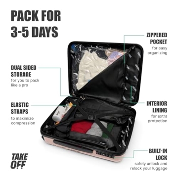 Take Off Personal Item Rolling Suitcase - Travel Essential