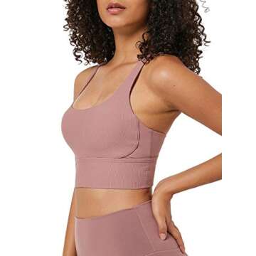 Ouber Women's High Impact Fitness Sports Bra in Pink