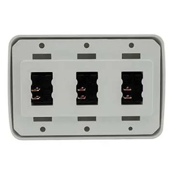 American Technology Components Triple SPST On-Off Switch with Bezel, 12-Volt, for RV, Trailer, Camper (White)