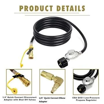 MCAMPAS Propane Hose Kit for Blackstone Griddles 8 Feet