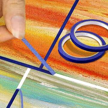 SBYURE 6 Pack 0.27 Inch Blue Painters Tape,Easy Removal Thin Narrow Finishing Masking Tape Painting Tape Wall Tape,Good Adhesive and No Residue,132 Yards