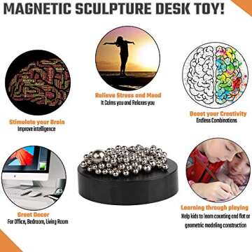 Sand Hourglass Timer Hour Glass– with Balls Desk Toy Sculpture – 30 min and 5 Minute Sand Clock for Office, Home, Desk Decor (Black and White)