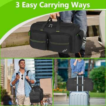 SNIGJAT DJ Bag, Large Capacity DJ Cable Bag with 6 Pockets for Extension Cords, Mics, Pedals, Mixer Bag for Musicians, DJ Equipment Gig Bag with Padded Shoulder Strap, Audio Mixer Case